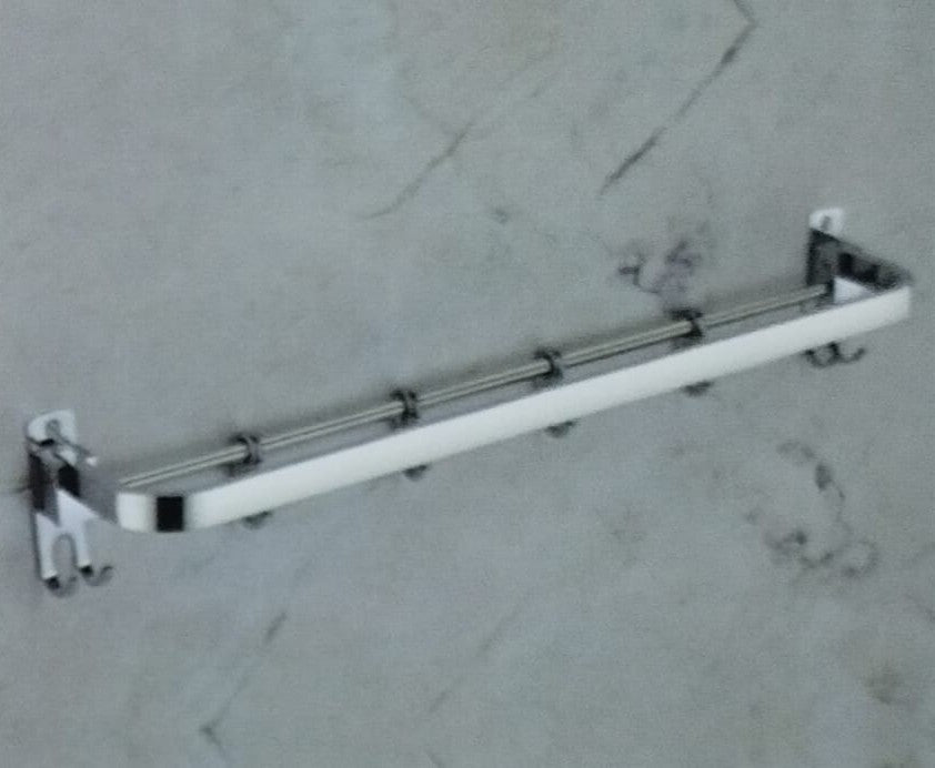 A06524 Stainless Steel Folding Towel Rack with Sliding Hooks (24 inch)