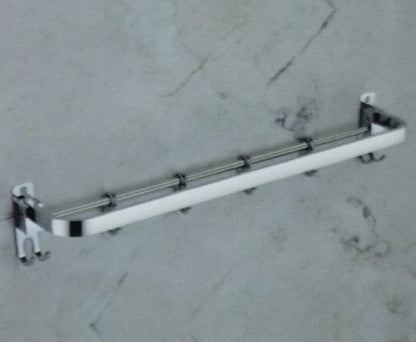 A06524 Stainless Steel Folding Towel Rack with Sliding Hooks (24 inch)