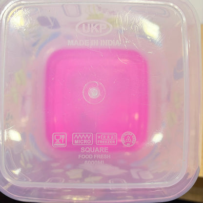 A06553 Square Food Fresh Printed Plastic Container - 6000ml