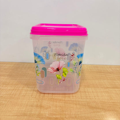 A06553 Square Food Fresh Printed Plastic Container - 6000ml