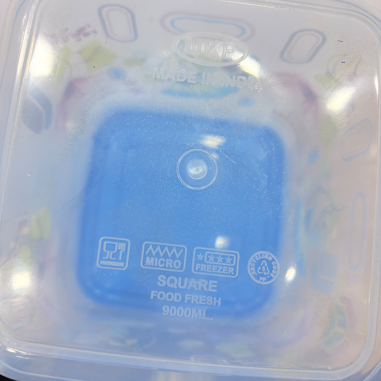 A06554 Square Food Fresh Printed Plastic Container - 9000ml