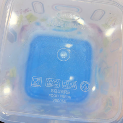 A06554 Square Food Fresh Printed Plastic Container - 9000ml