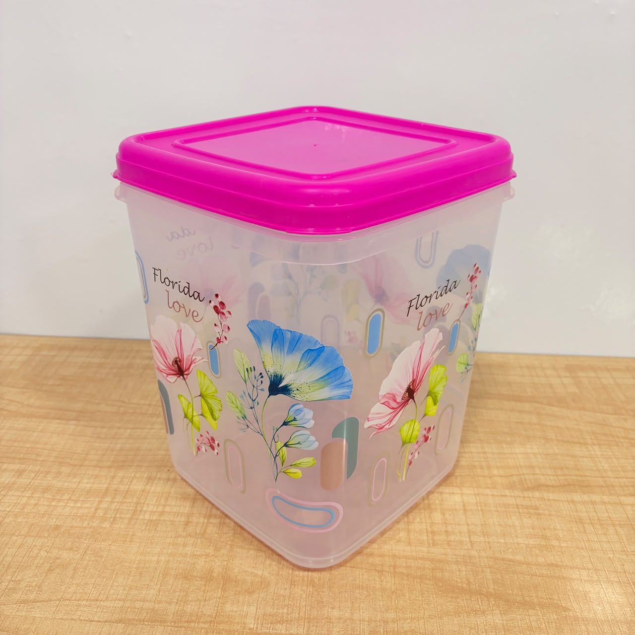 A06555 Square Food Fresh Printed Plastic Container - 12000ml