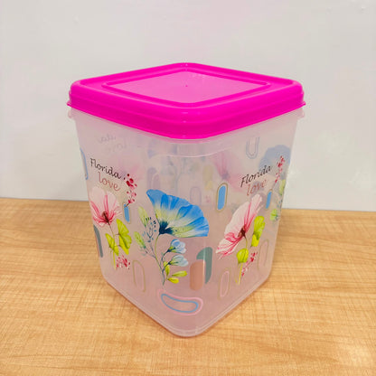 A06555 Square Food Fresh Printed Plastic Container - 12000ml
