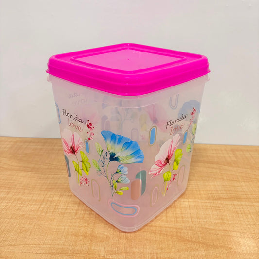 A06555 Square Food Fresh Printed Plastic Container - 12000ml