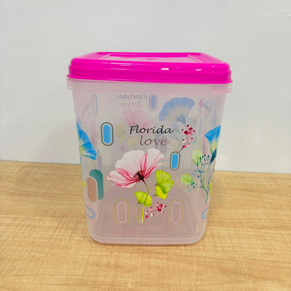 A06555 Square Food Fresh Printed Plastic Container - 12000ml