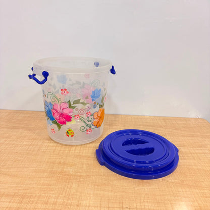 A06556 Round Lock & Lock Printed Plastic Container with Lid - 7500ml