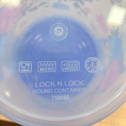 A06556 Round Lock & Lock Printed Plastic Container with Lid - 7500ml