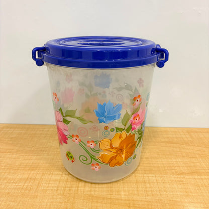 A06557 Round Lock & Lock Printed Plastic Container with Lid - 11000ml