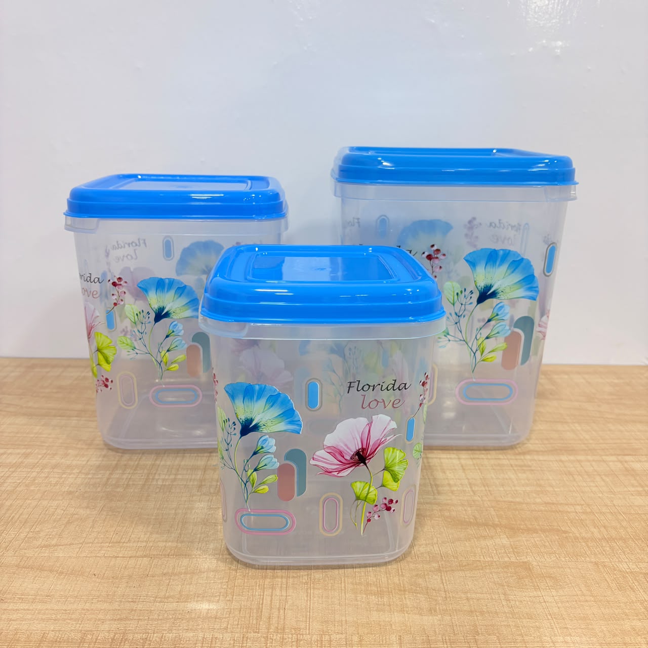 A06560 Fresh Foil Printed Plastic Food Container Set (3500ml, 6000ml, 9000ml) – 3 Pieces