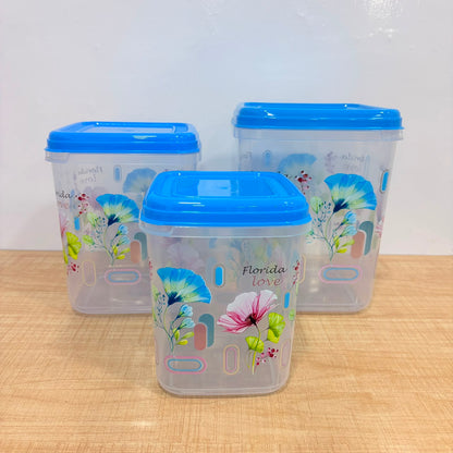 A06560 Fresh Foil Printed Plastic Food Container Set (3500ml, 6000ml, 9000ml) – 3 Pieces