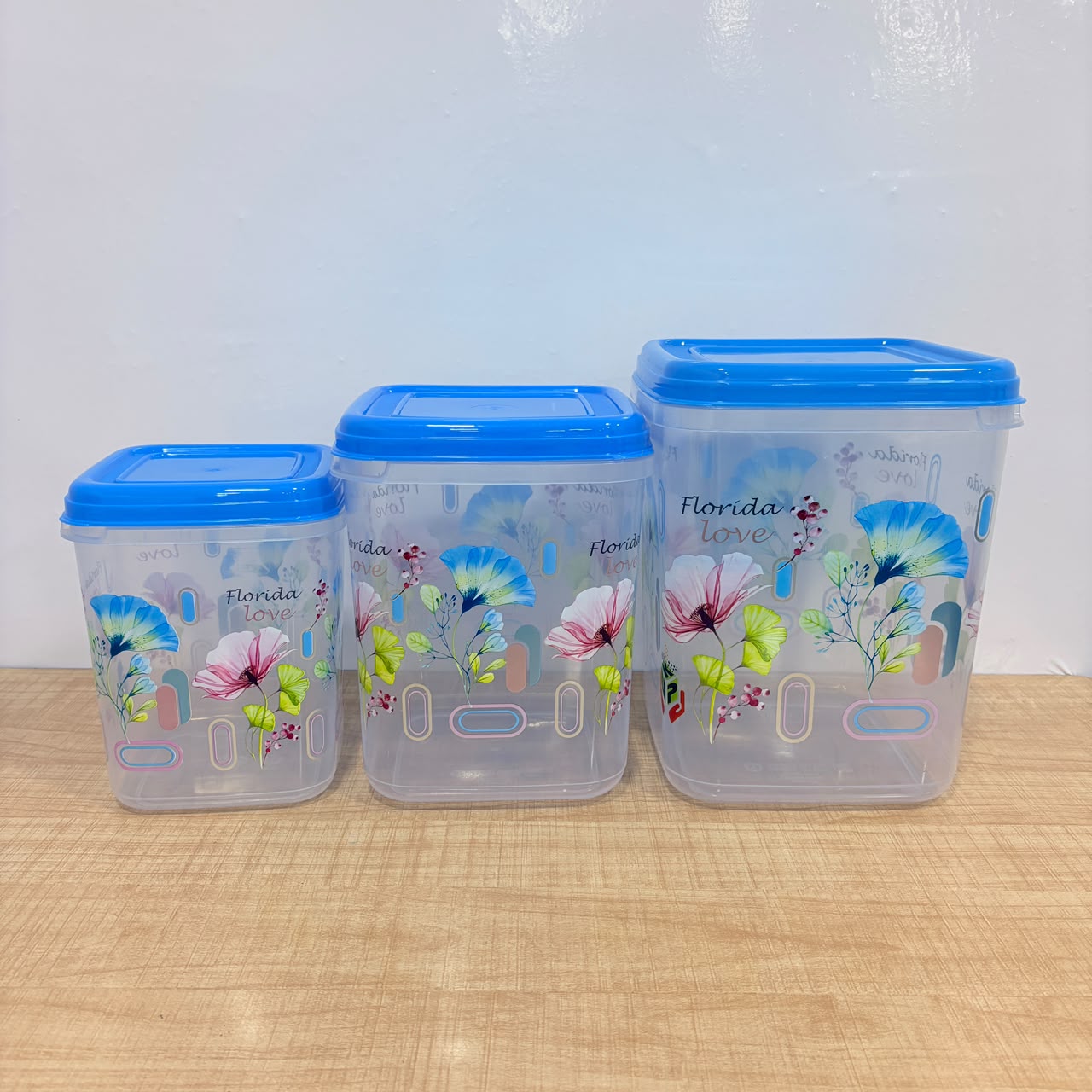 A06560 Fresh Foil Printed Plastic Food Container Set (3500ml, 6000ml, 9000ml) – 3 Pieces