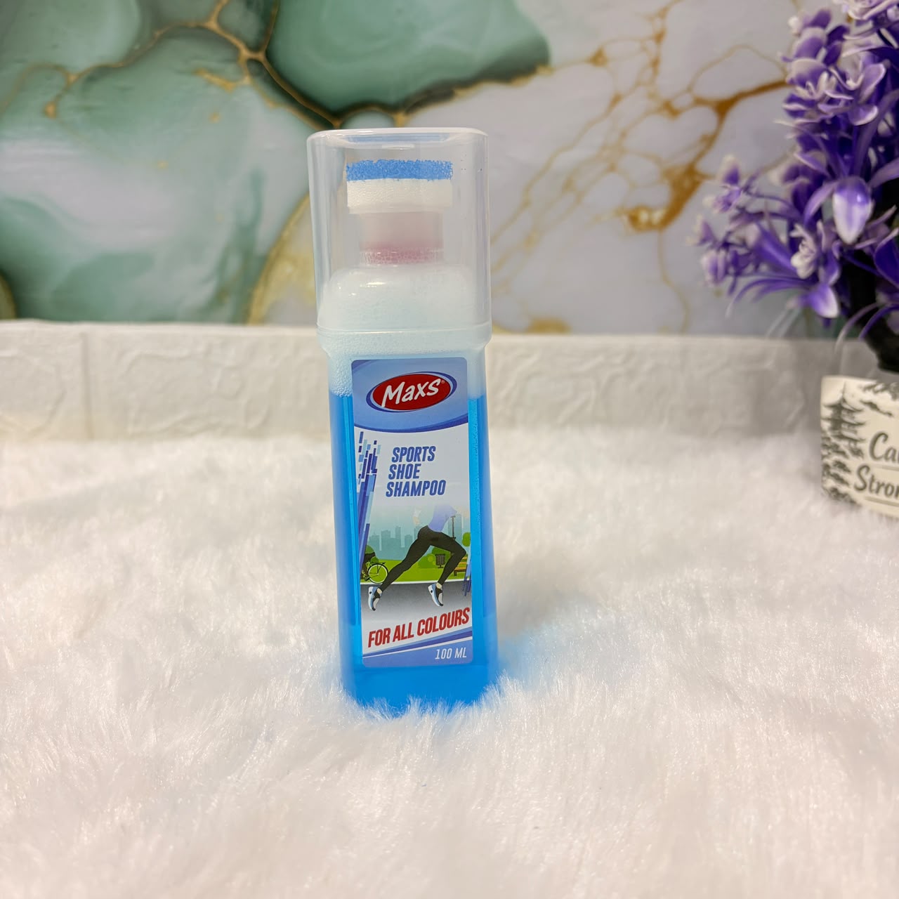 A06568 Maxs Sports Shoe Shampoo (100 ml) – For All Colours, with Built-in Brush Applicator
