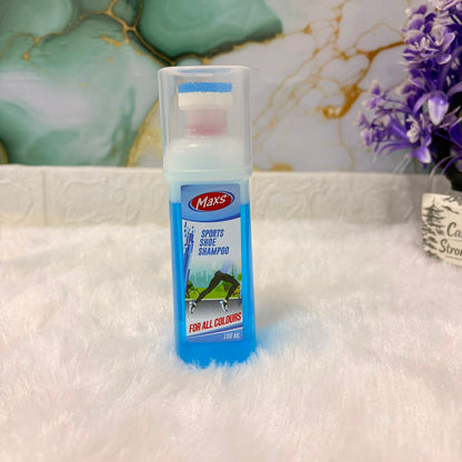 A06568 Maxs Sports Shoe Shampoo (100 ml) – For All Colours, with Built-in Brush Applicator