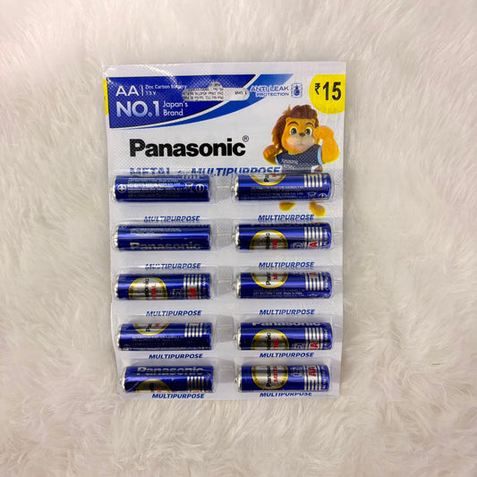 A06569 Panasonic AA Metal Zinc Carbon Batteries (1.5V, Pack of 1)