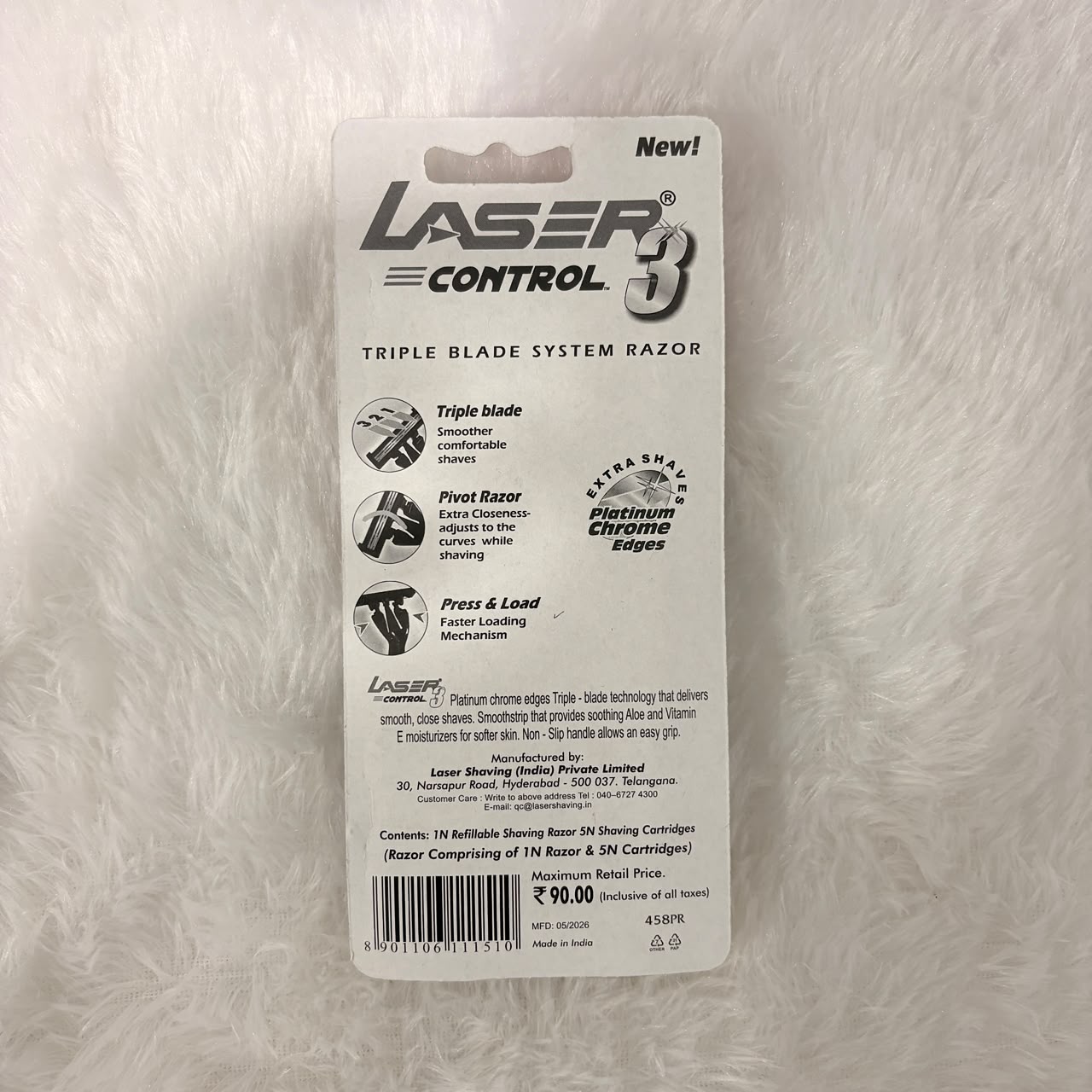 A06573 Laser 3 Control Triple Blade System Razor (1 Razor + 5 Blade)