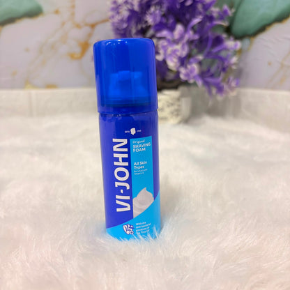 A06576 Vi-John Original Shaving Foam for All Skin Types (Enriched with Vitamin E & Tea Tree Oil) – 50g