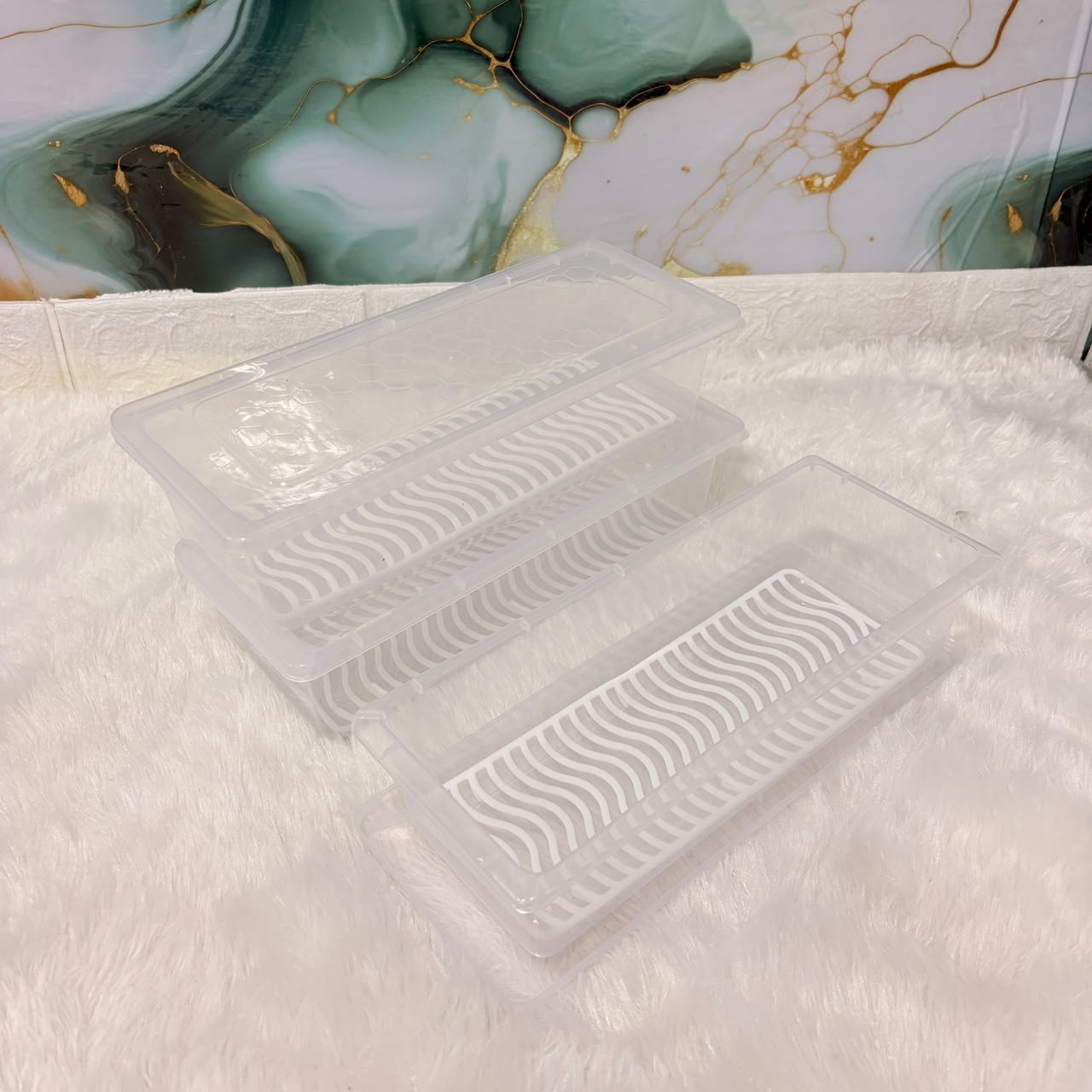 A06615 Multi-Purpose Fridge Storage Container Set (3 Pcs) – Transparent