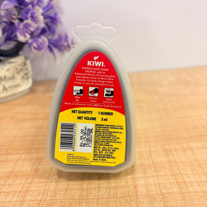 A06621 KIWI Express Shoe Shine Sponge with Advanced Tri-Silicone Formula, Neutral (5 ml)