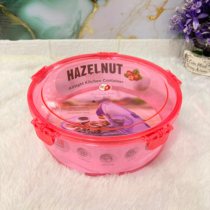 A06644 HAZELNUT 555 Round Airtight PET Plastic Kitchen Container with 5-Side Lock Lid