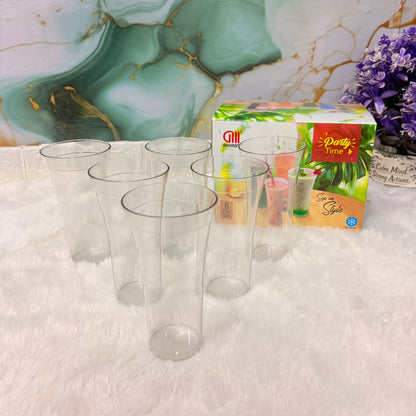 A06646 Party Time Transparent Unbreakable PET Glass Set (6 Pieces)