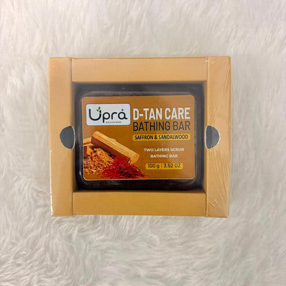 A06648 Upra Handmade D-Tan Care Bathing Soap – Saffron & Sandalwood (100g)