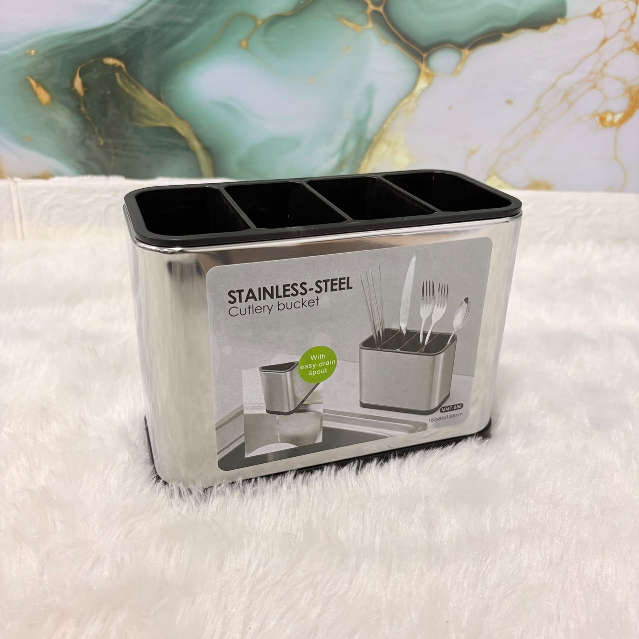A06592 Stainless Steel 4-Compartment Cutlery Holder (CRCST-02)