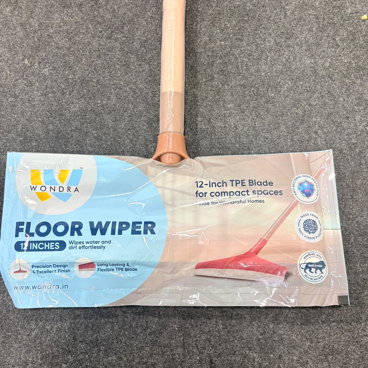 A06674 Wondra Anti-Bacterial Floor Wiper 12 Inch with Rod (2.8 ft)