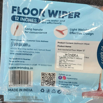 A06674 Wondra Anti-Bacterial Floor Wiper 12 Inch with Rod (2.8 ft)