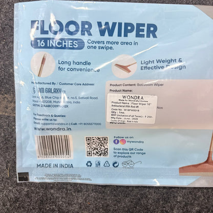 A06675 Wondra 16-Inch Antibacterial Floor Wiper with 4ft Rod