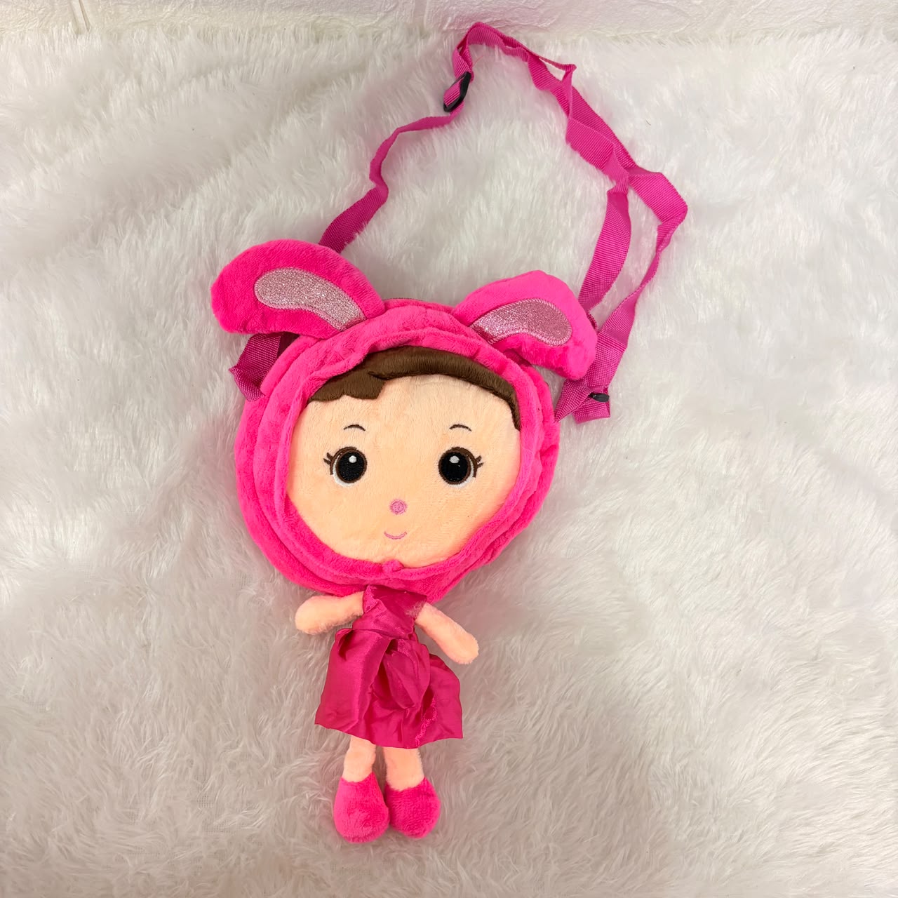 A06692 Cute Plush Doll Bunny Costume Crossbody Bag for Kids