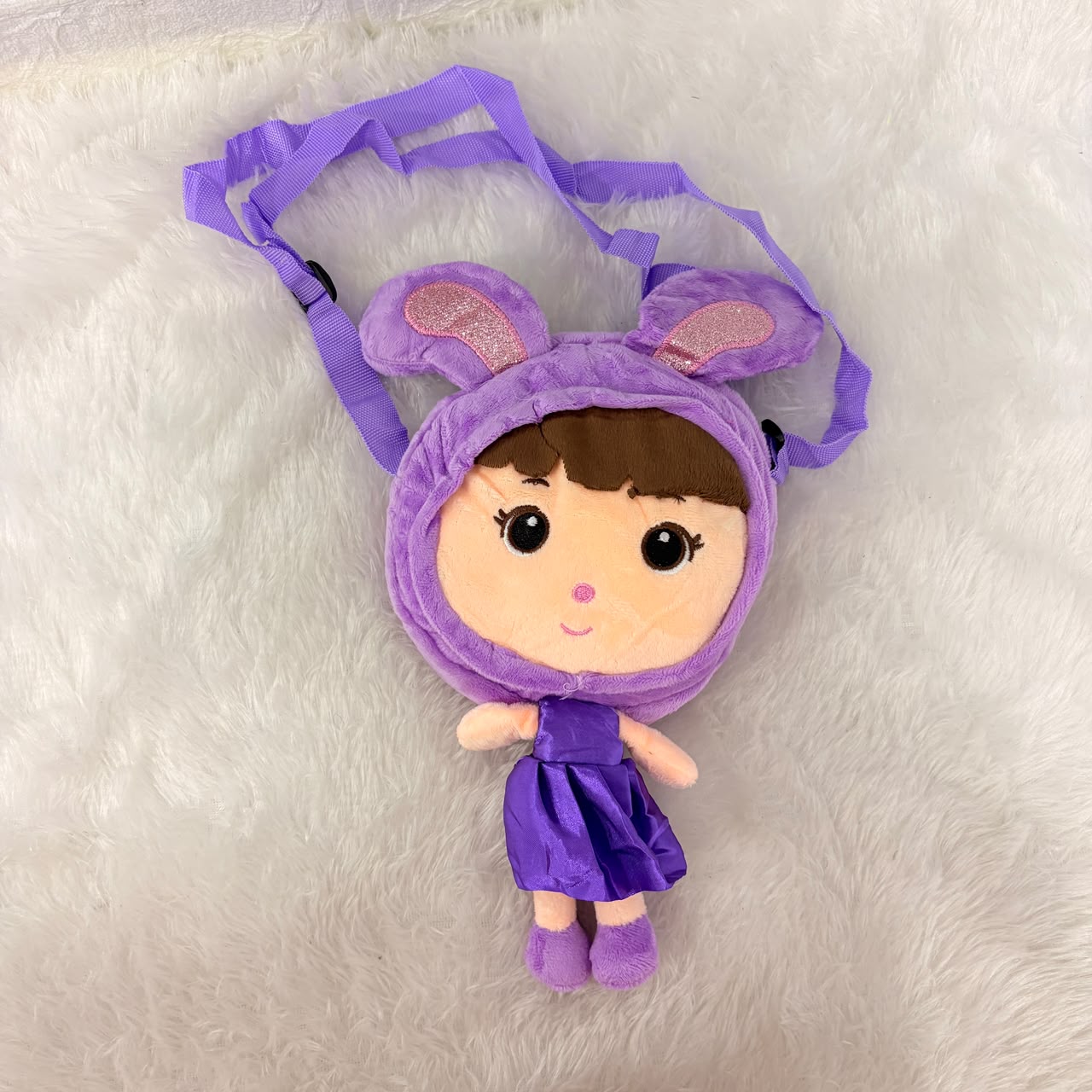 A06692 Cute Plush Doll Bunny Costume Crossbody Bag for Kids