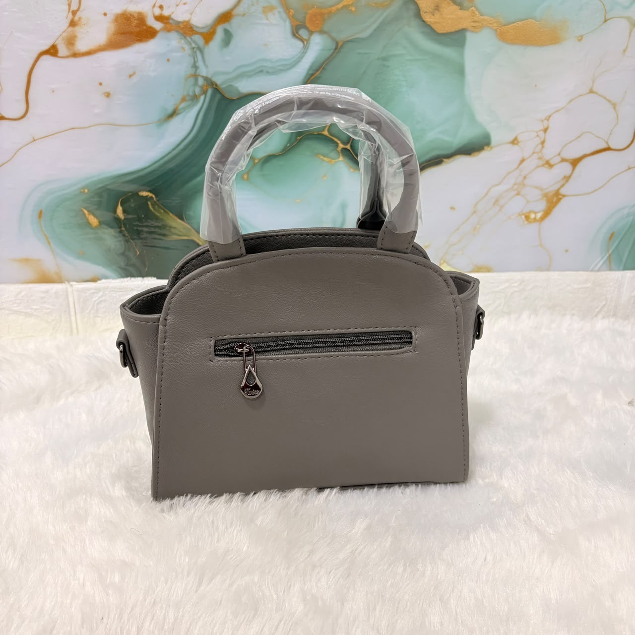 A06698 Twins Women's Elegant Grey Faux Leather Mini Handbag & Crossbody Purse