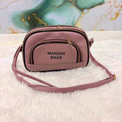 A06699 Mix Patterned Sling Bag with with Adjustable Strap & Multi-Zip Storage