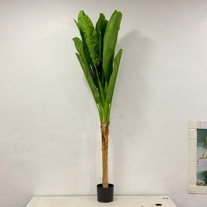 A06680 Large Artificial Banana Palm Tree in Black Nursery Pot for Home & Office Decor