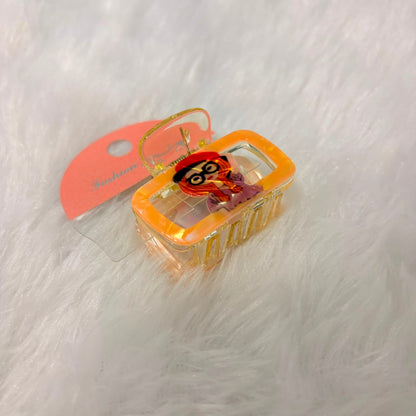 A06709 Cute Graphic Girl Character Rectangular Acrylic Hair Claw Clip