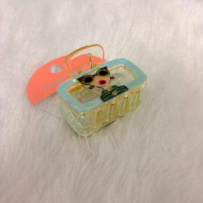 A06709 Cute Graphic Girl Character Rectangular Acrylic Hair Claw Clip