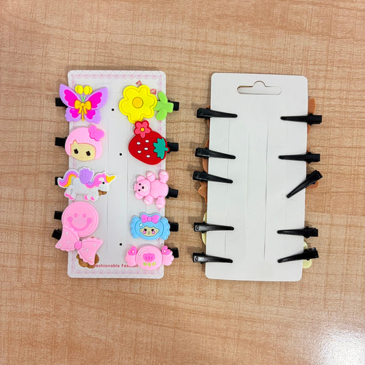 A06711 Cute Cartoon & Character Designer Hair Clip Set (PACK OF 10PC) for Girls (Assorted Designs)
