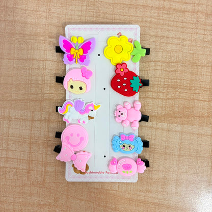 A06711 Cute Cartoon & Character Designer Hair Clip Set (PACK OF 10PC) for Girls (Assorted Designs)