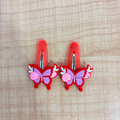 A06712 Cute Cartoon & Floral Hair Clips Set for Kids - Colorful Snap Hair Pins for Girls & Toddlers