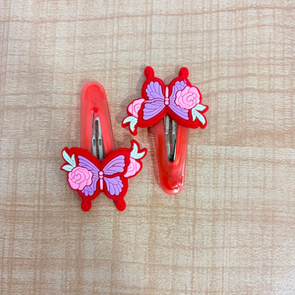 A06712 Cute Cartoon & Floral Hair Clips Set for Kids - Colorful Snap Hair Pins for Girls & Toddlers