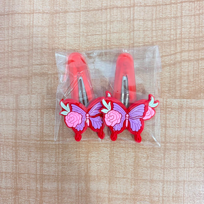 A06712 Cute Cartoon & Floral Hair Clips Set for Kids - Colorful Snap Hair Pins for Girls & Toddlers
