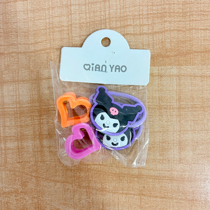 A06714 Cute Cartoon Hair Accessory Set – Mini Claw Clips & Elastic Hair Rubber Bands for Girls (4-Piece Pack)