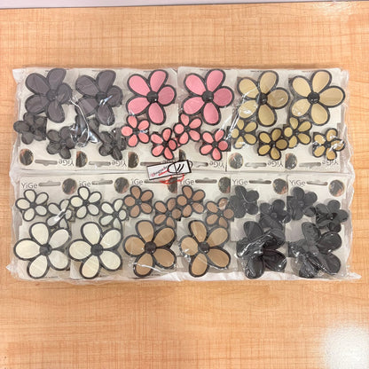 A06717 Floral Matte Hair Claw Clip Set (3-Piece Pack) – Korean Style Matte Daisy Hair Accessories