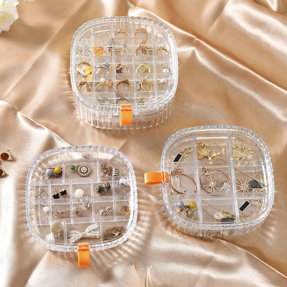 A06706 3-Layer Clear Acrylic Rotating Jewelry Storage Box & Cosmetic Organizer