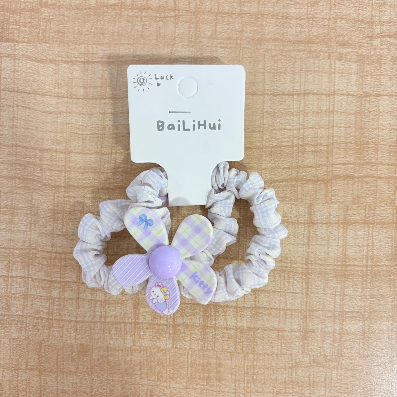 A06718 2Pc Cute Flower & Pearl Elastic Hair Scrunchies Set for Women & Girls