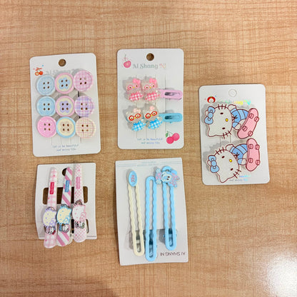 A06719 Cute Cartoon & Patterned Hair Pins Set for Girls and Kids