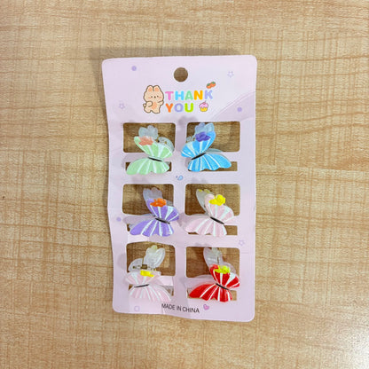 A06720 Cute Cartoon Mini Hair Claw Clips Set for Girls & Kids (6 Pieces)
