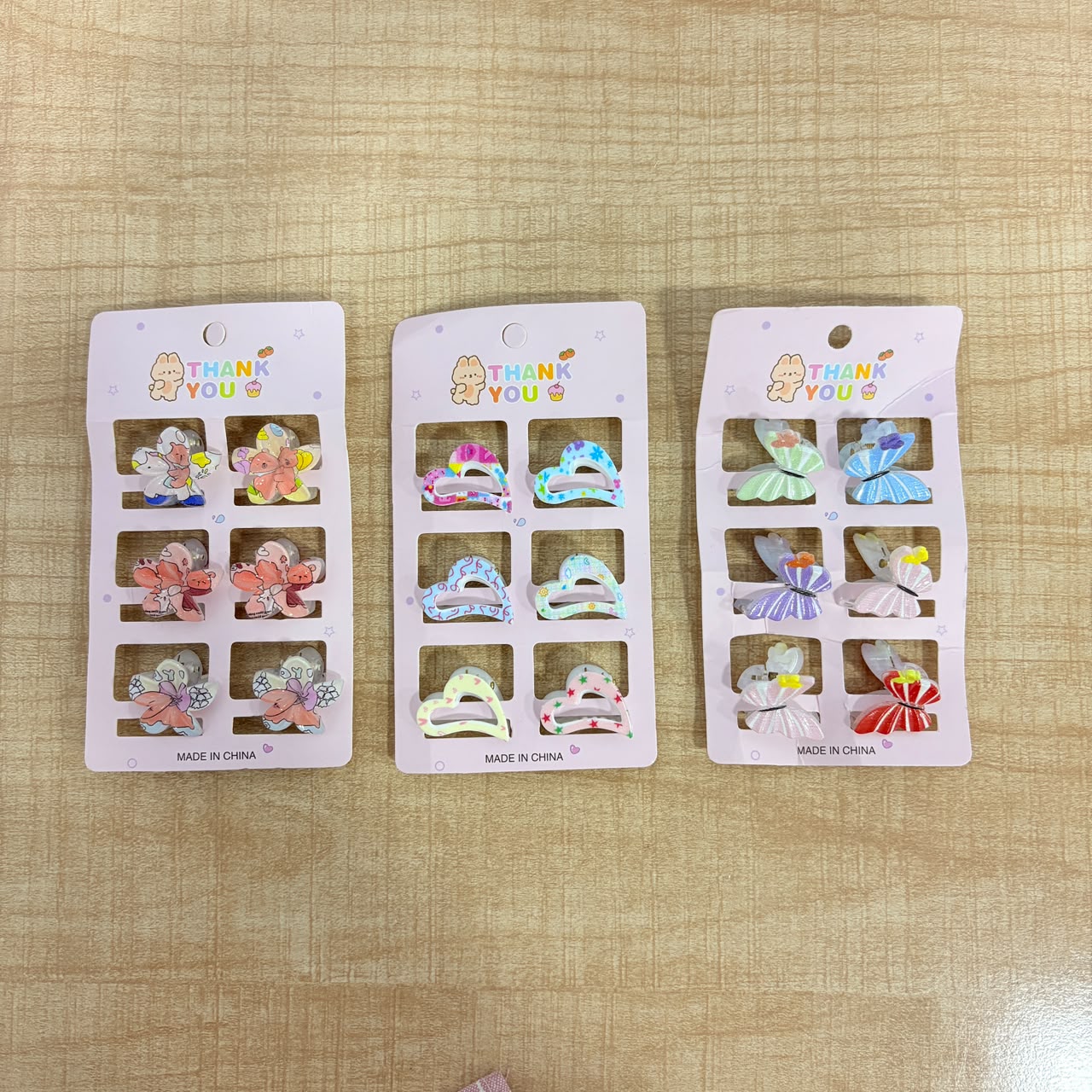A06720 Cute Cartoon Mini Hair Claw Clips Set for Girls & Kids (6 Pieces)
