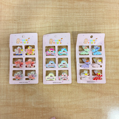 A06720 Cute Cartoon Mini Hair Claw Clips Set for Girls & Kids (6 Pieces)